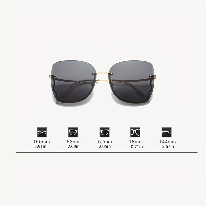Rimless Sunglasses Gradient Glasses UV400
