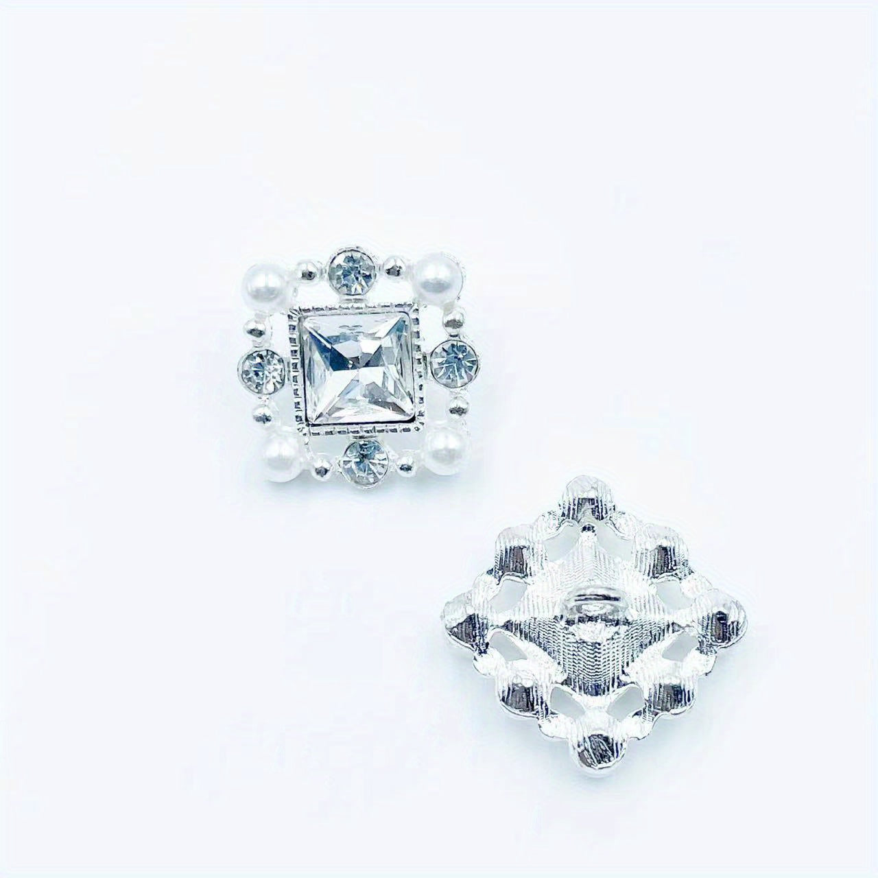 5pcs Hand Stitched Button Inlaid Diamond Pearl DIY Accessory