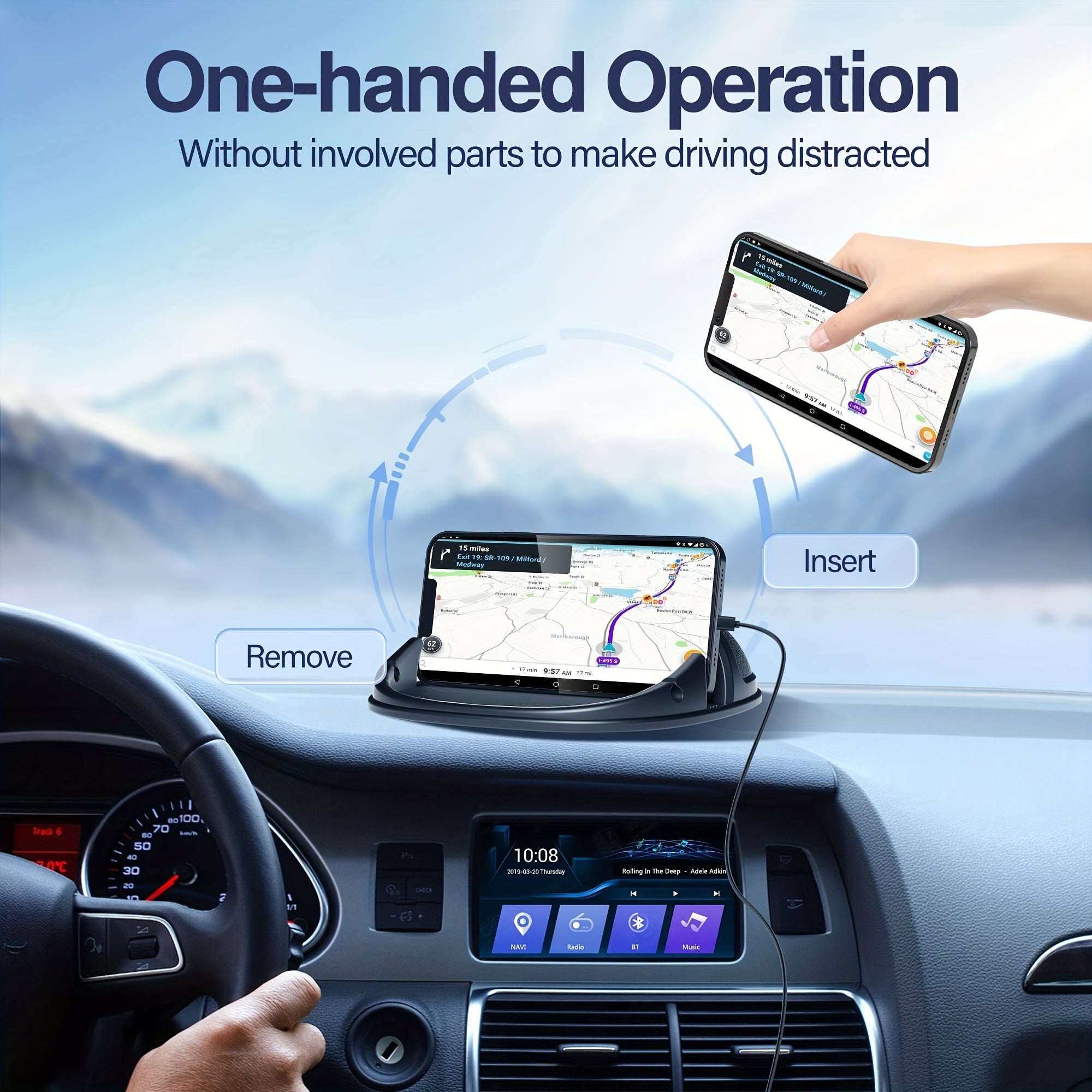 Car Phone Holder Silicone Car Pad Mat Various Dashboards Slip Desk Phone Holder