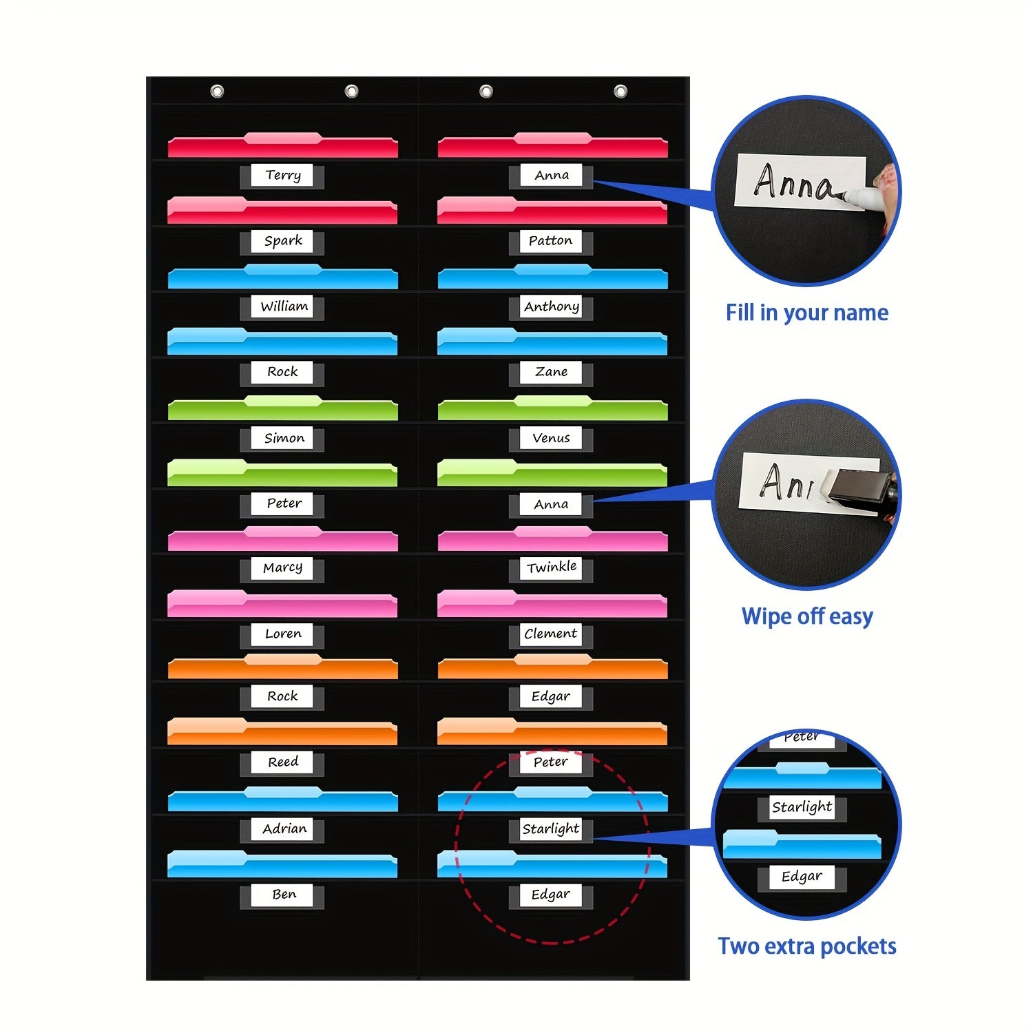 Durable Wall Organizer with Pockets for Classroom and Office