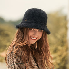 Winter Furry Bucket Hat for Women Girls
