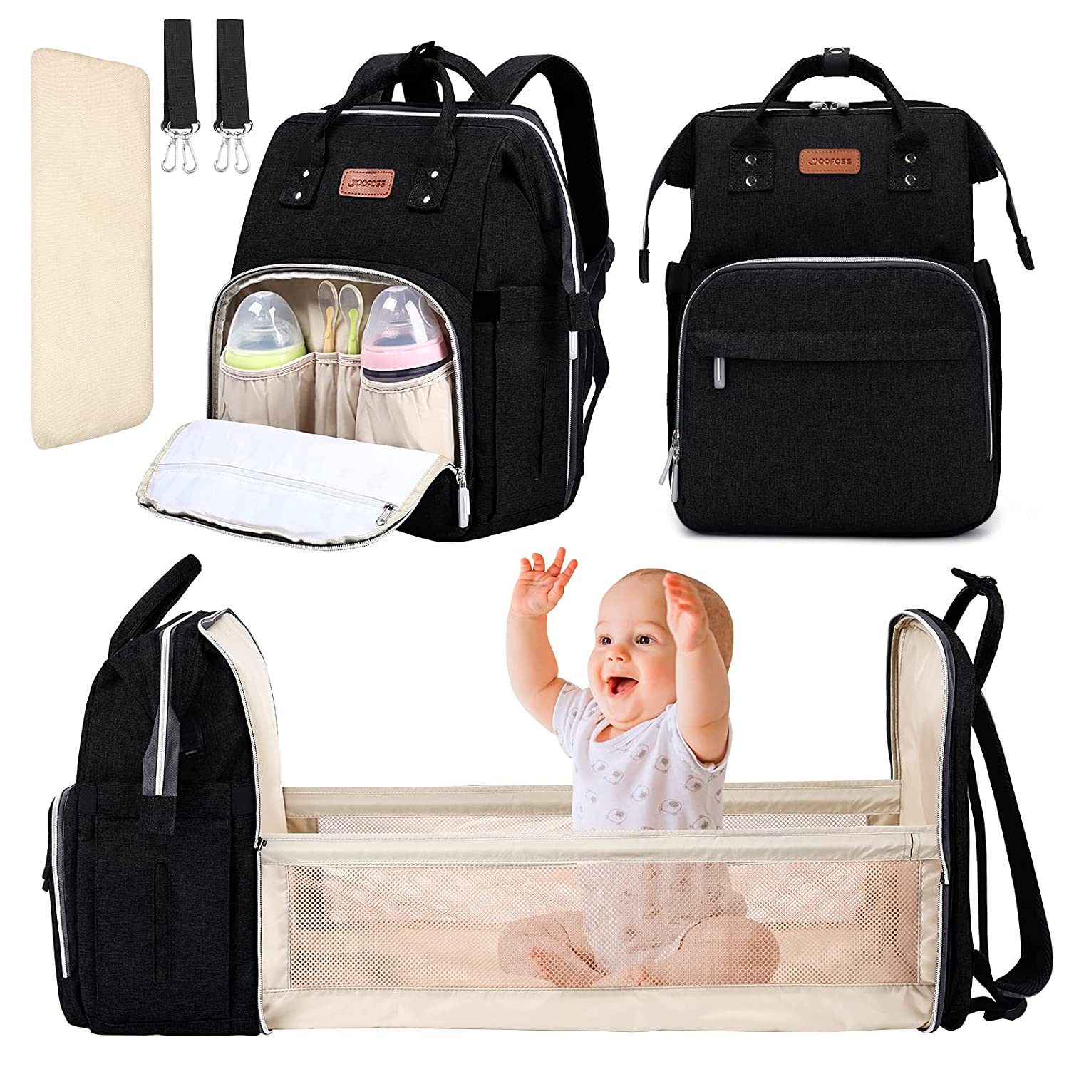 Large Capacity Foldable Mommy Bag Bed Waterproof Diaper Bag