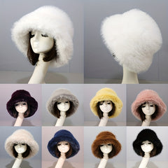Plush Bucket Hat Winter Warm Basin Hat Windproof Ear Protection Fisherman Cap
