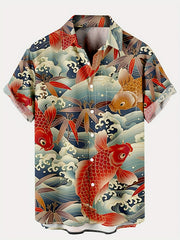 Men's Casual Short Sleeve Shirt for Summer Vacation Resort