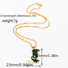 Geographic Map Pendant Necklace Artificial Jewelry