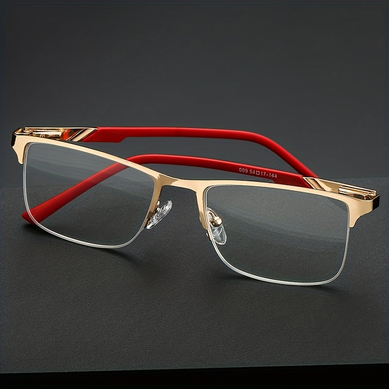 Anti Light Anti UV Semi Rimless Stainless Steel Business Glasses Reader Glasses