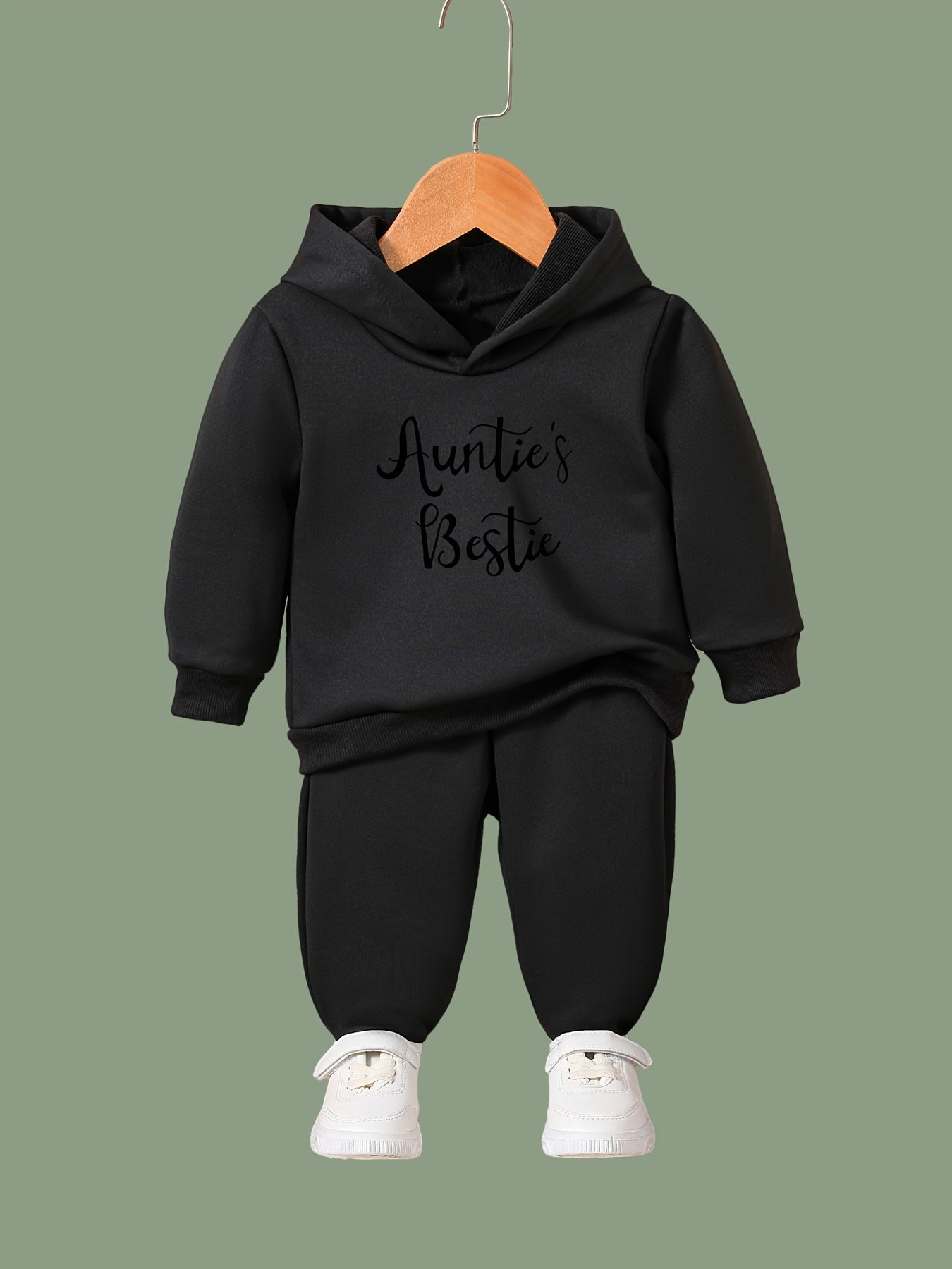 Girls Activewear Set Auntie's Bestie Graphic 2pcs Set Spring Fall Sports