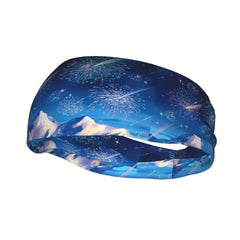 Unisex Fireworks Headband - Sweat Wicking Stretchy Polyester