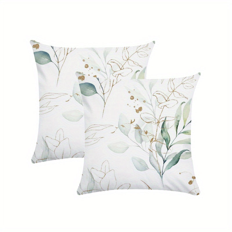 Eucalyptus Branches Leaf Pattern Pillow Covers for Home Decor