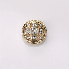 4pcs Plaid Inlaid Artificial Diamond Dress Tie Shirt Studs