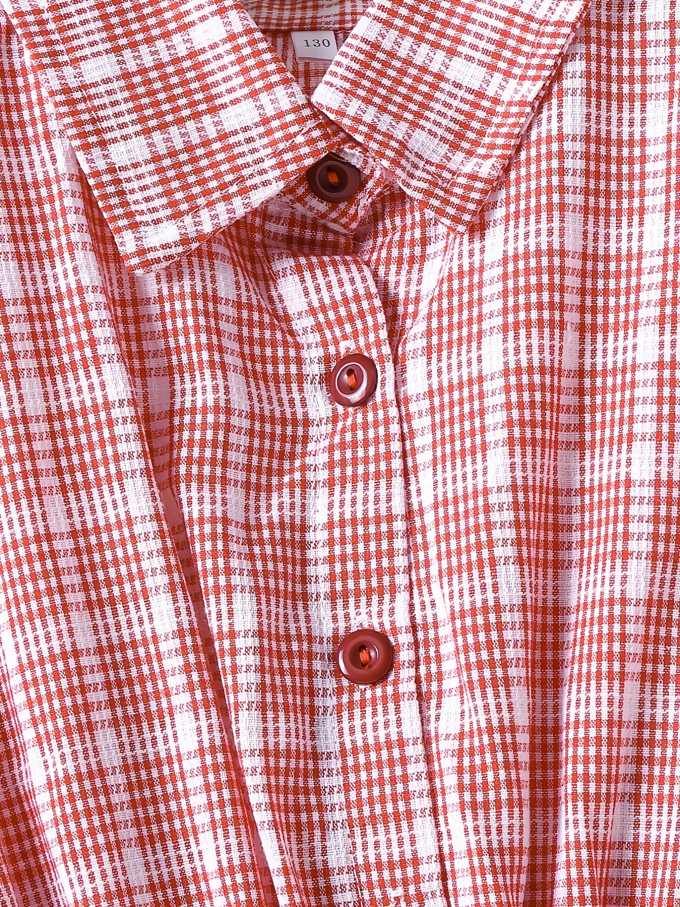 Girls Plaid Button Down Dress with Belt