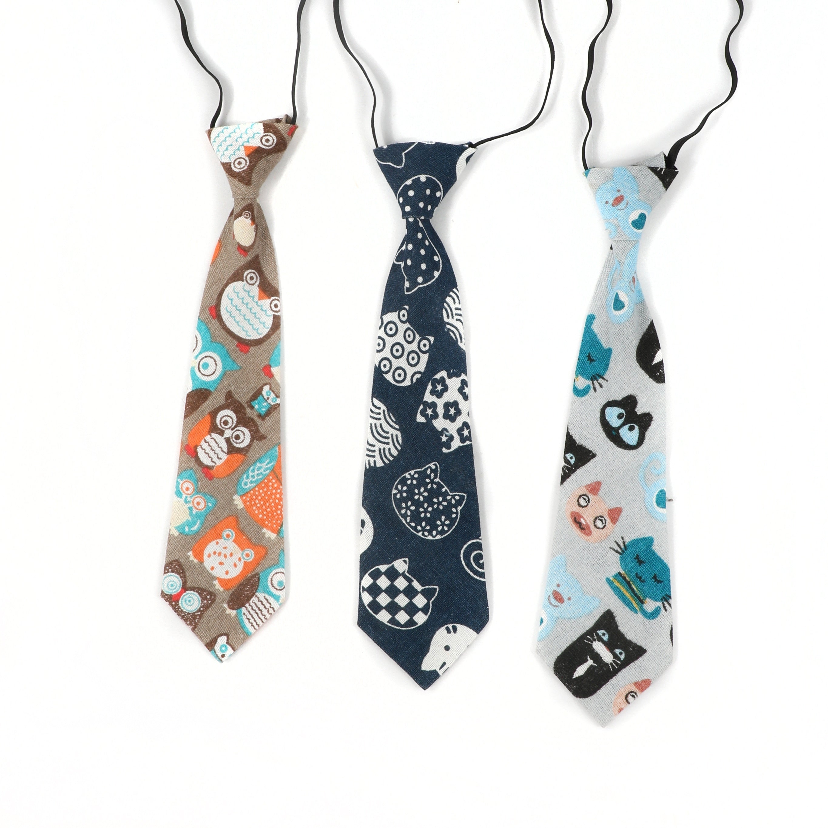 Kids College Style Cartoon Animals Tie - Boys & Girls Students