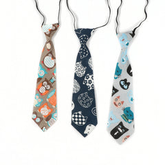 Kids College Style Cartoon Animals Tie - Boys & Girls Students