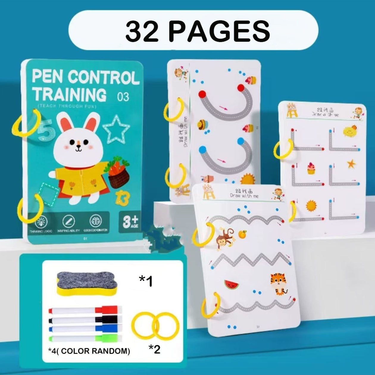 Educational Drawing Magic Practice Book for Ages 3-8