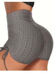 High Waisted Yoga Shorts For Women Ruched Workout Butt Lifting Running Shorts