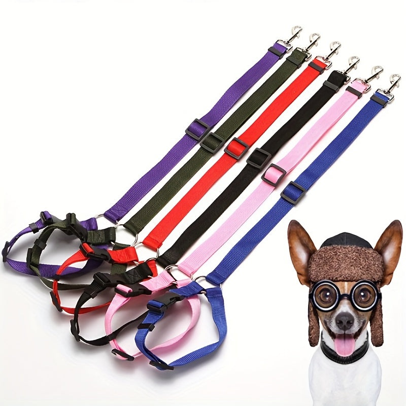 2-in-1 Pet Car Seat Belt Nylon Lead Leash Backseat Safety Belt Adjustable