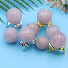 Natural Rose Crystal Ball Stone Carving Sphere for Children Gift