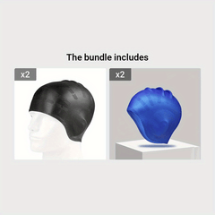Silicone Swimming Cap with Ear Pockets for Long Hair