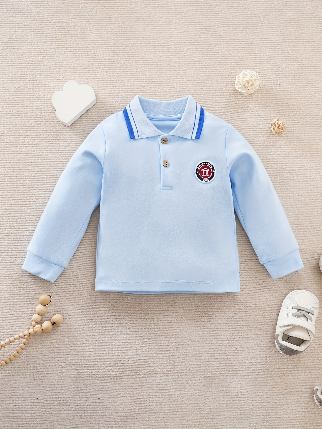 Toddler Baby Boys Lapel Pullover Top Long Sleeve Casual Sweatshirt