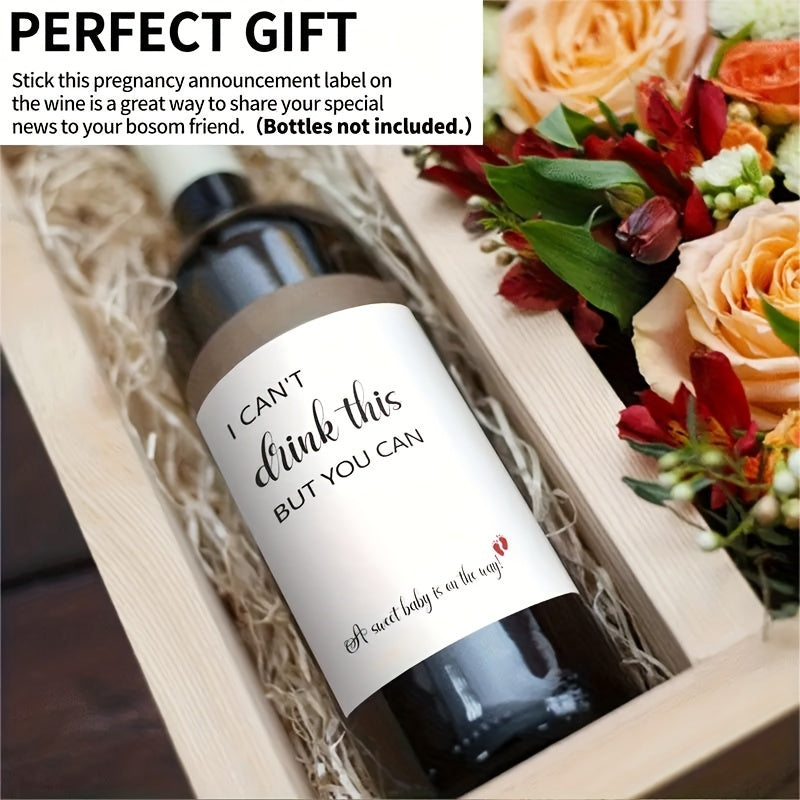 6pcs Pregnancy Wine Labels - Fun and Festive Designs