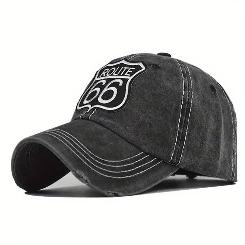 Label Patch Baseball Cap Vintage Washed Distressed Cotton Dad Hat