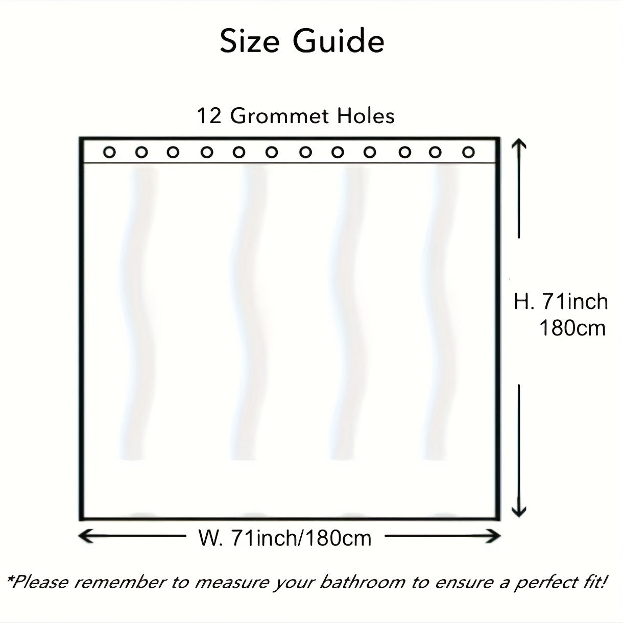 PEVA Solid Shower Curtain Waterproof Bath Curtain 70 86'' X 70 86''