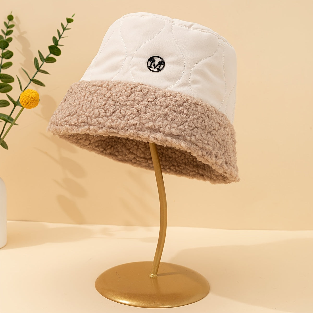 Thermal Bucket Hat Embroidery Fishermen Hat Winter Warm Accessories