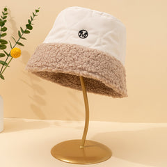 Thermal Bucket Hat Embroidery Fishermen Hat Winter Warm Accessories