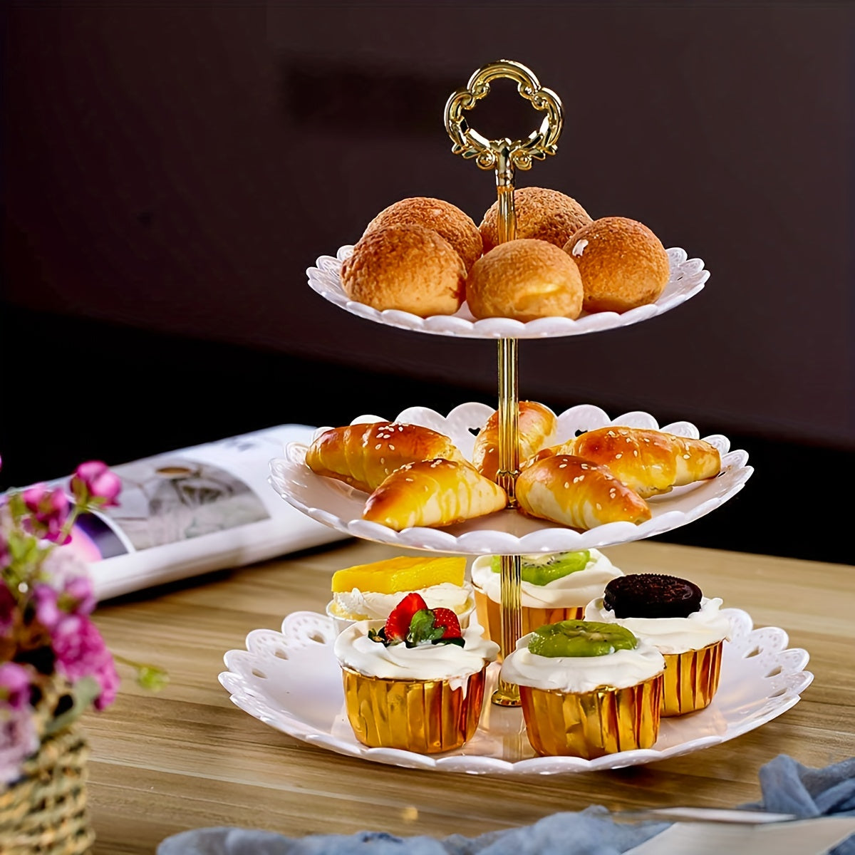 3 Tier Serving Stand Tray Cupcake Dessert Table Decoration Party