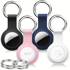 Silicone Key Chain Holder 8pcs Set for Keys Pet Collars Tag GPS Item Finders