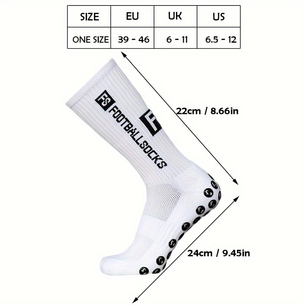 Men's Soccer Socks Non slip Football Socks Grip Crew Socks