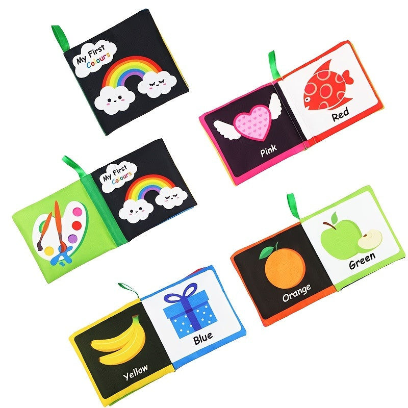 Crinkle Book Baby Toy High Contrast Newborn Cloth Book Touch Feel Sensory Fabric