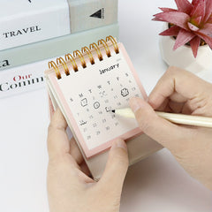 Mini Rose Desk Calendar Pink Rose Pattern