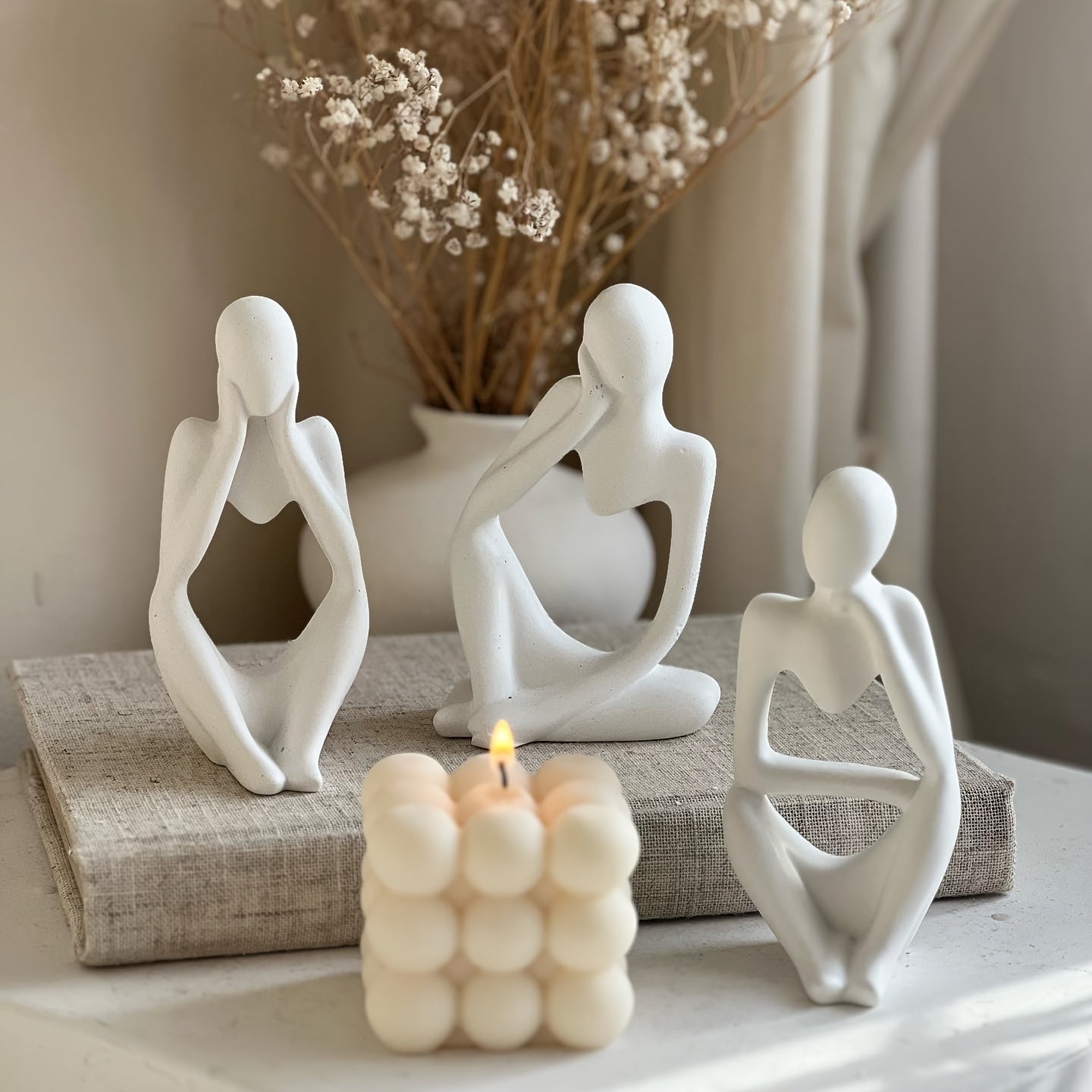 3pcs Body Art Silicone Resin Mold Candle Holder Making