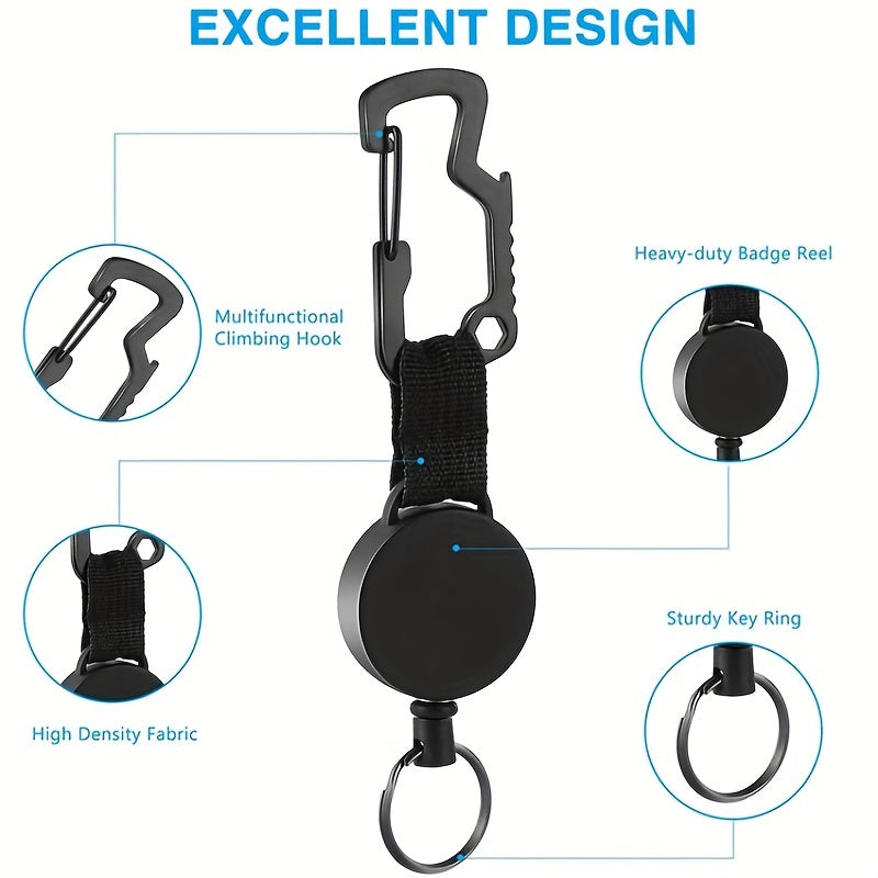 Retractable Keychain High Elastic Wire Rope Quick Hanging Buckle Anti Loss