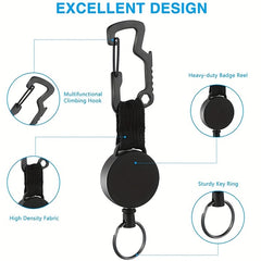 Retractable Keychain High Elastic Wire Rope Quick Hanging Buckle Anti Loss