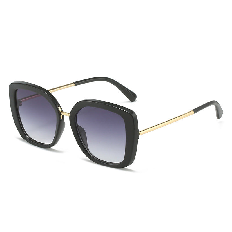 Leopard Square Sunglasses Vintage Eyewear Y2K Metal Driving Eyeglasses