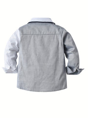 Boys Casual Long Sleeve Lapel Shirt for Summer Outdoor