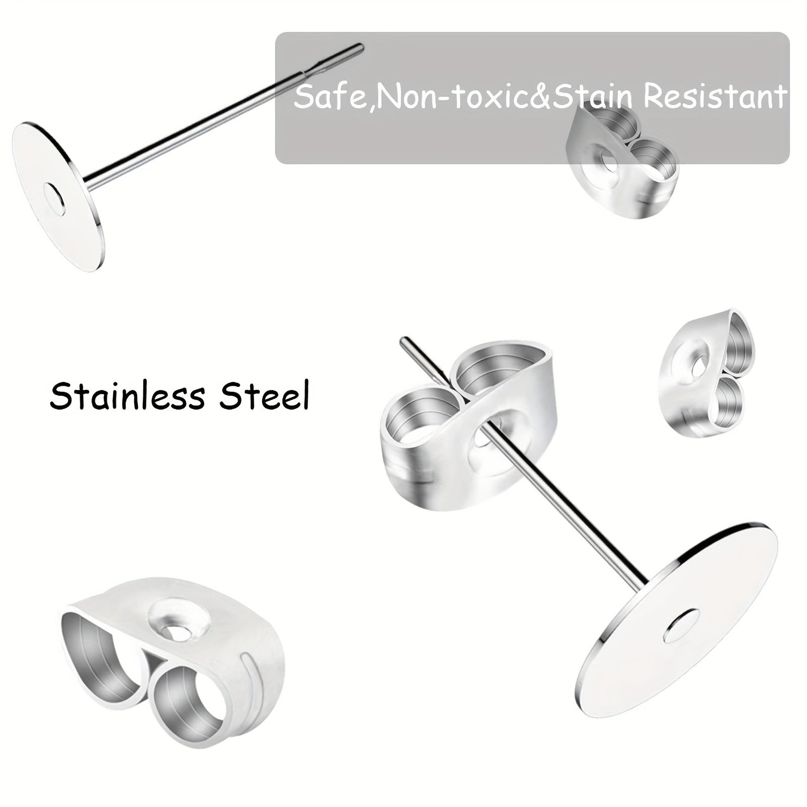 450PCS Stainless Steel Earring Posts for DIY Jewelry Making
