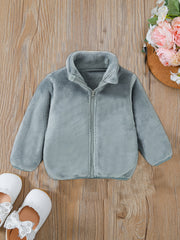 Baby Girls Fleece Thermal Jacket Zip up Collar Outerwear