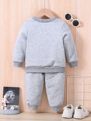 Kitten On Hole Baby Sweatshirt Trousers Set