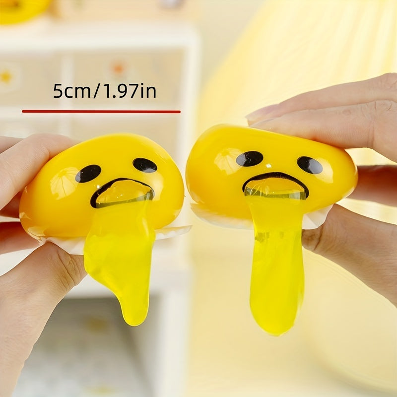 2pcs Stress Relief Toys Puking Ball Lazy Egg Vomiting Egg Yolk Vent Tricky Game