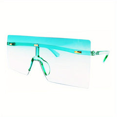 Y2K Oversized One Piece Sunglasses Rivet Decor Gradient UV400