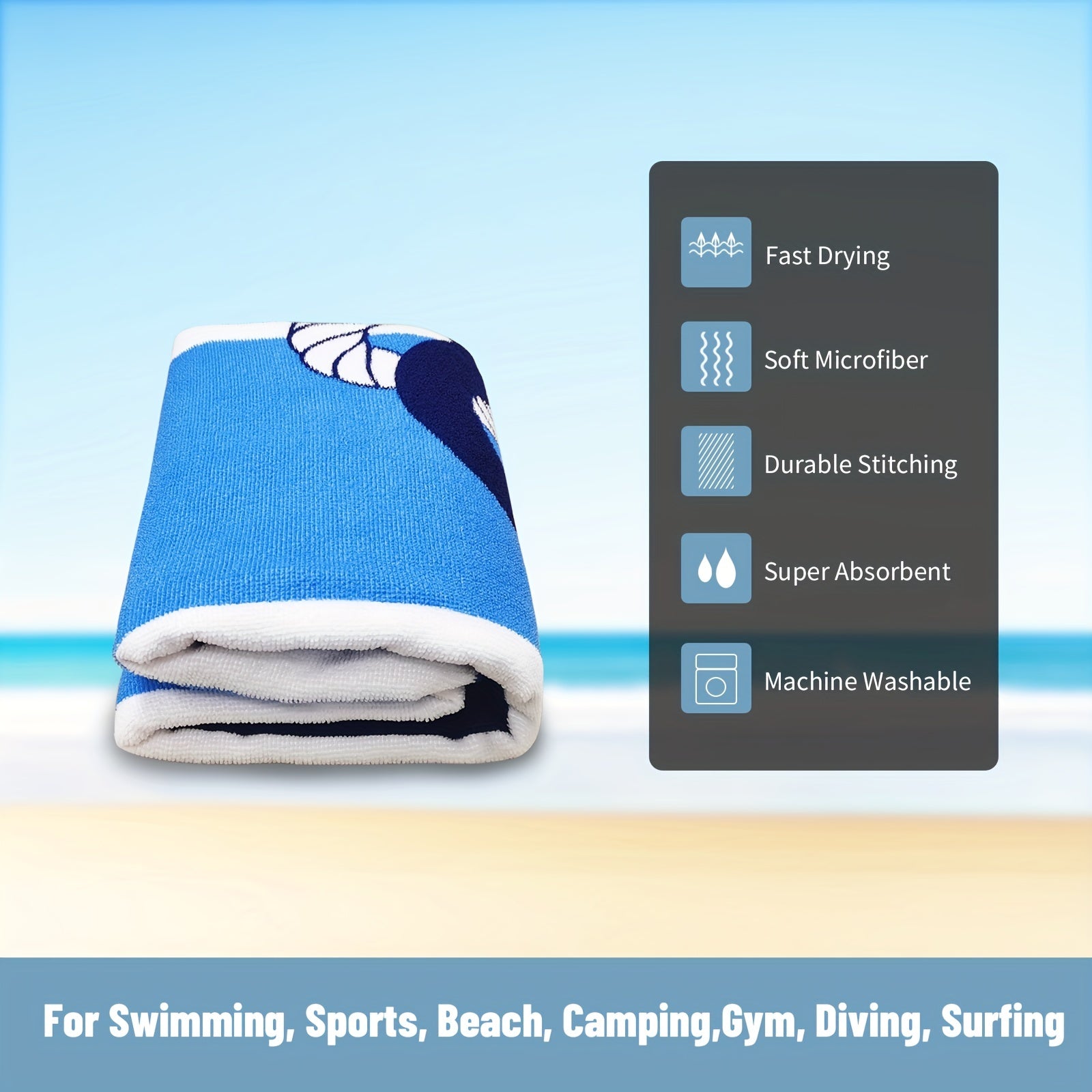 Mutao Microfiber Beach Towels Quick Drying Swim Towel Soft Oversized Blanket