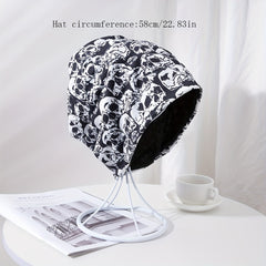 Men's Pullover Skull Print Knitted Stacking Turban Hat