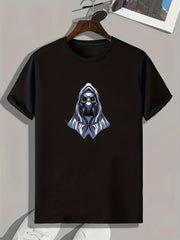 Skull Pattern Men's Graphic T-shirt for Summer