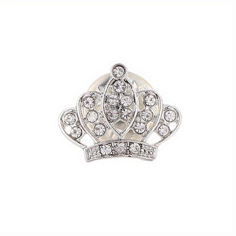 Fashionable Diamond Horse Needle Crown Brooch for Men's Suits Shirts