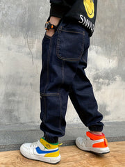 Boys Denim Long Pants With Pocket Kids Clothing For Spring And Autumn