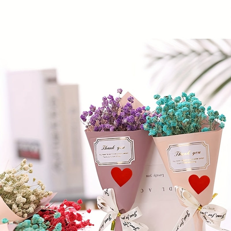 500pcs Copper Paper Thank You Stickers Colorful Heart-shaped Sealing Stickers