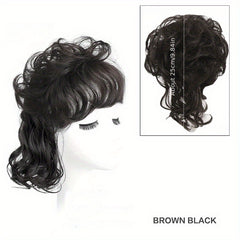 Wavy Curly Hairpieces Clip In Hair Extension Natural Brown